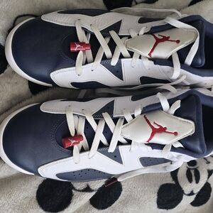Jordan Blue and White Athletic Sneakers